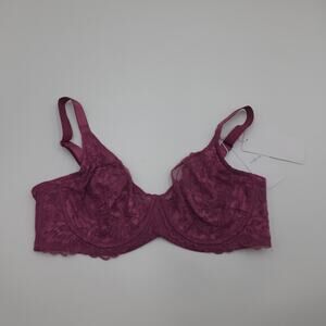 HSIA Lace Dolphin Magenta Underwire Bra Size 38C